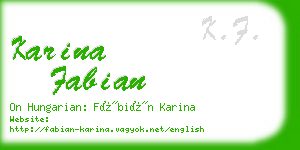 karina fabian business card